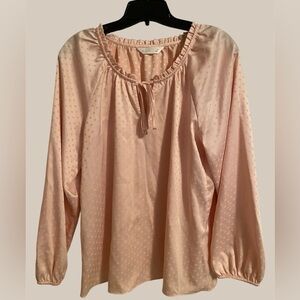 LC Lauren Conrad Pink Polka Dot Blouse